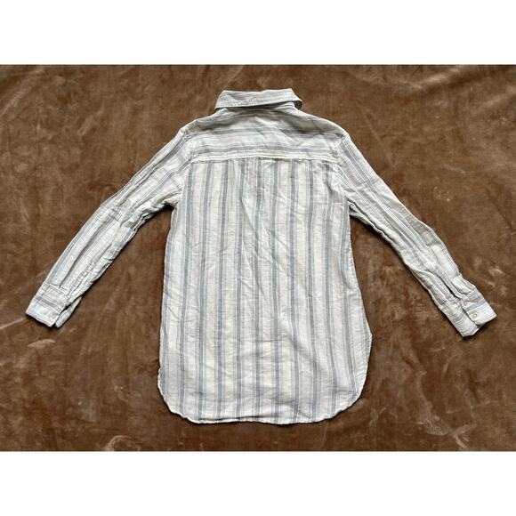Lilka by  Anthropologie Gray/Cream Striped Button Down Shirt‎ Women’s Size XS - Picture 2 of 6